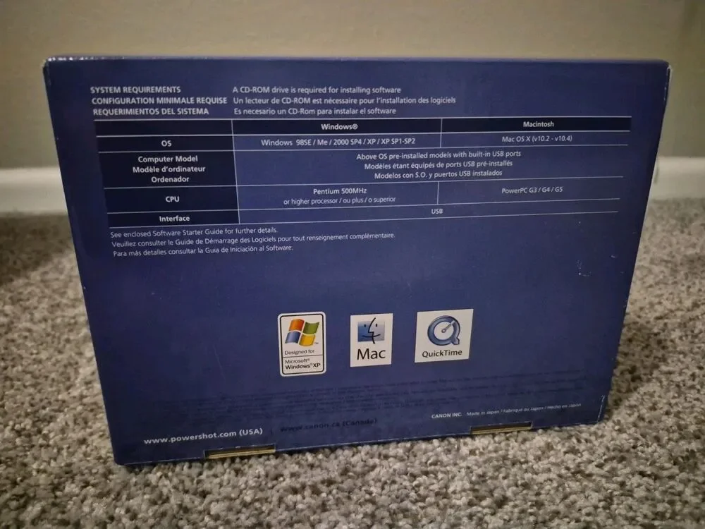 Canon PowerShot S3 IS Digital Camera Box - As Is! Parts or Repair